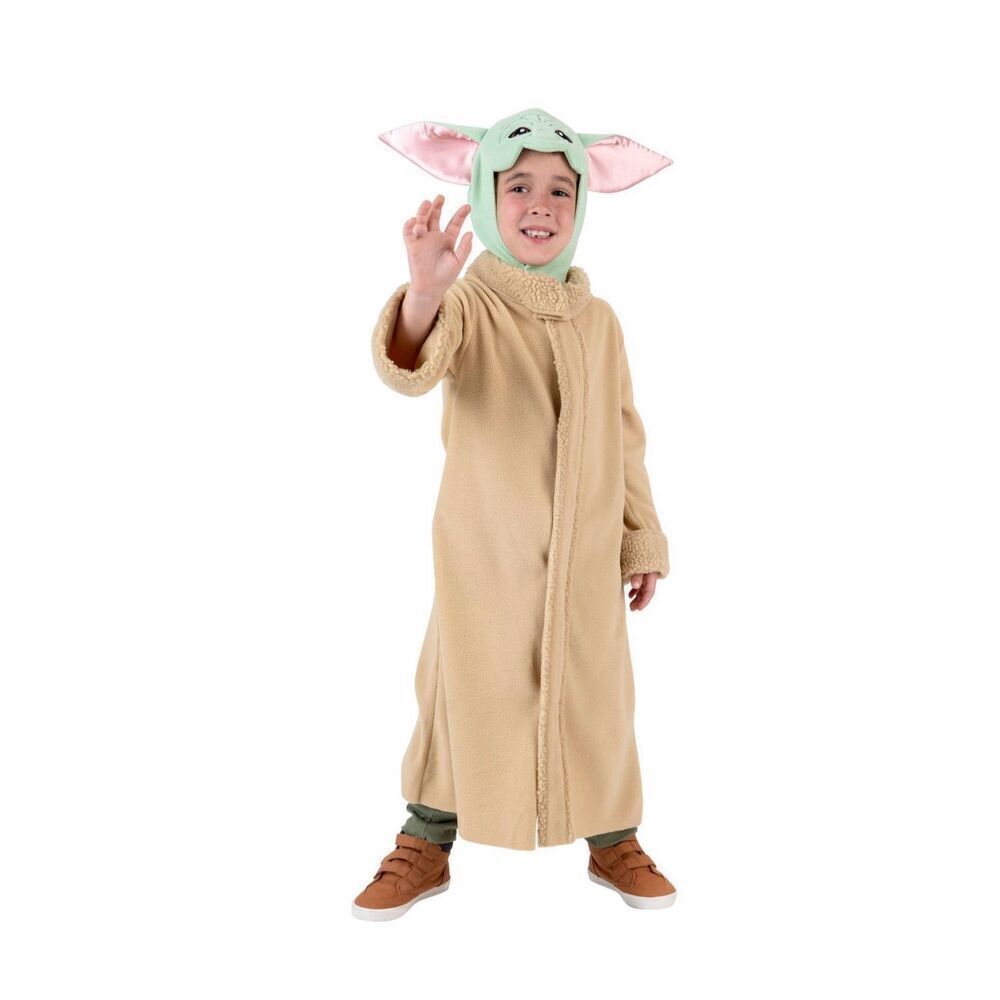 Kids Beige Creature Robe Costume with Mint Green Hood